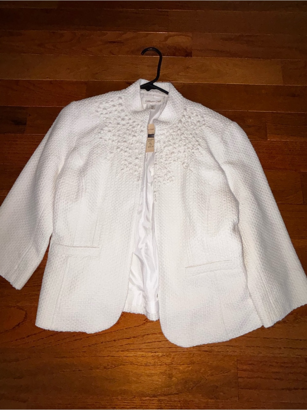 Coldwater Creek White Textured Cropped Blazer